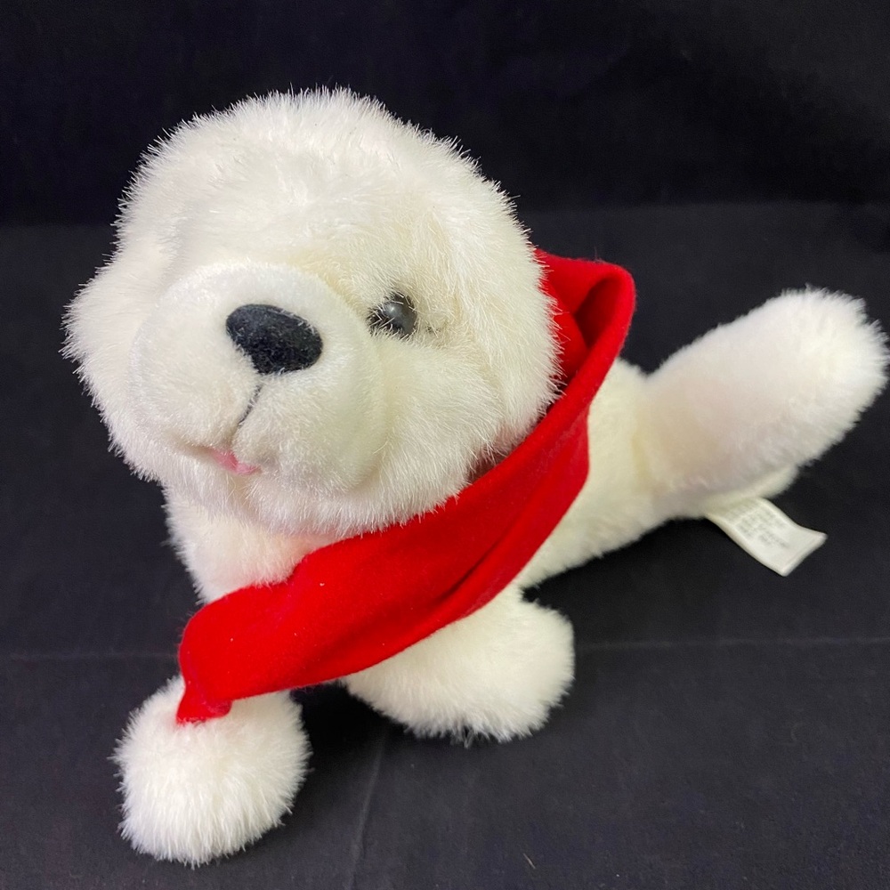 House of Lloyd Santa's Little Seal White Plush Stuffed Animal 1993 Vintage